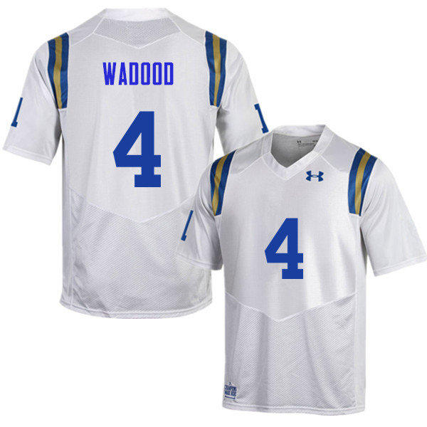 Men #4 Jaleel Wadood UCLA Bruins Under Armour College Football Jerseys Sale-White